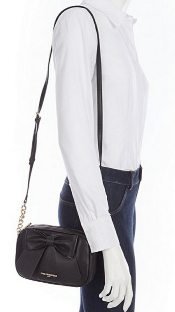 KARL LAGERFELD KRIS BOW METALLIC X-BODY BAG